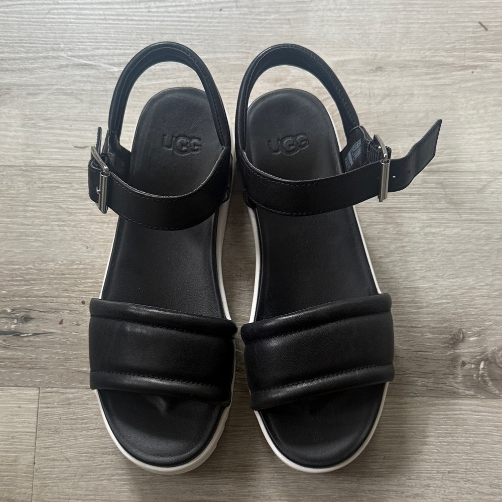 UGG Black Sandals with Adjustable Strap